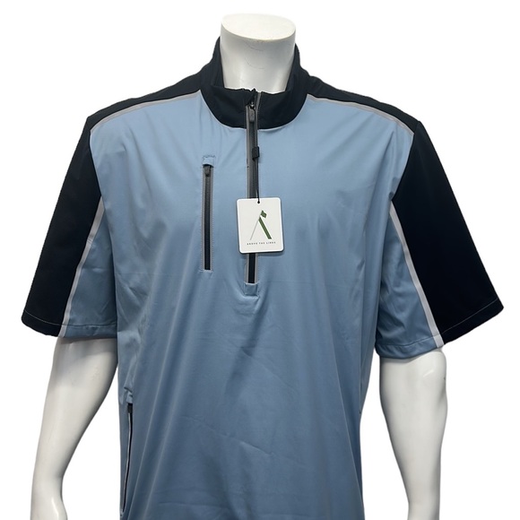 NWT Above The Links Elite Performance Denim Blue-Black Golf Rain Wind Jacket XL - Picture 7 of 15